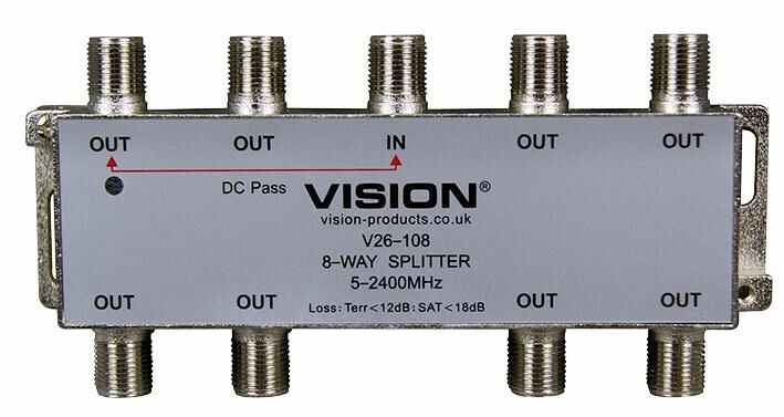 8 Way Splitter DC Pass 5 2400MHz