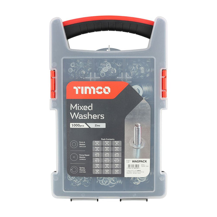 Mixed Washers Grab Pack - Zinc (Size 1000pcs - 1000 Pieces)
