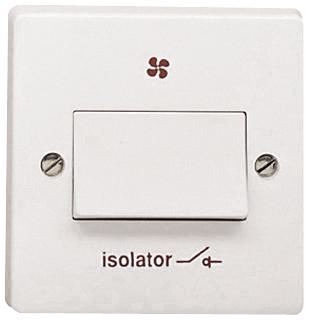 1 Gang 6A 3 Pole Fan Isolator Switch White