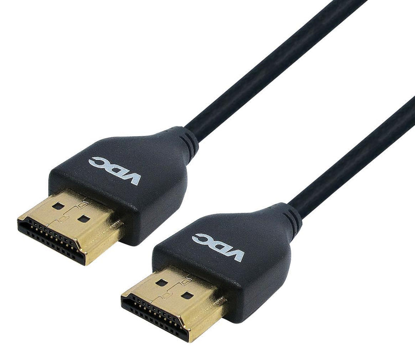 High Speed 4K UHD HDMI Lead Male to Male Thin Ultra Flexible Cable 0.35m Blk