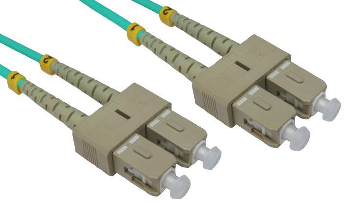 1m SC SC Duplex 50/125µm Multimode Fibre Optic Patch Lead