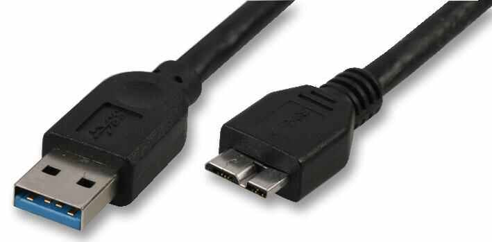 AKASA - USB 3.0 A Male to Micro B Male Lead, 1m Black