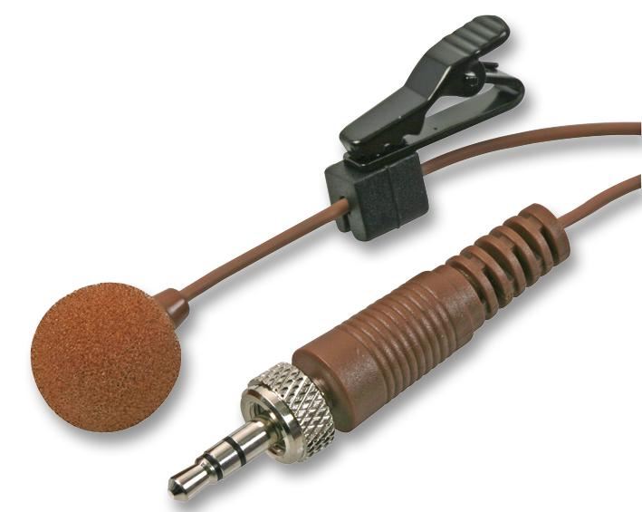 Lavalier Microphone with 3.5mm Locking Jack Plug, Brown