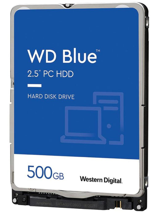 Blue 2.5" Internal HDD SATA 6GB/s - 500GB, 128MB Cache, 5400RPM