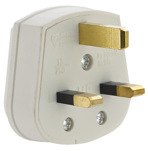 13A Fused Resilient Mains Plug, White