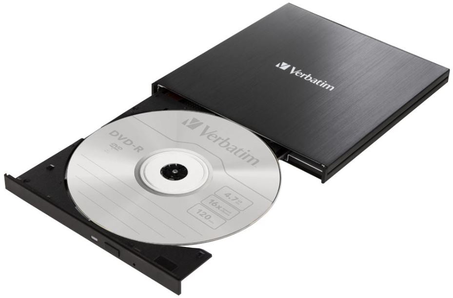 8x Slim External CD / DVD Writer, Black