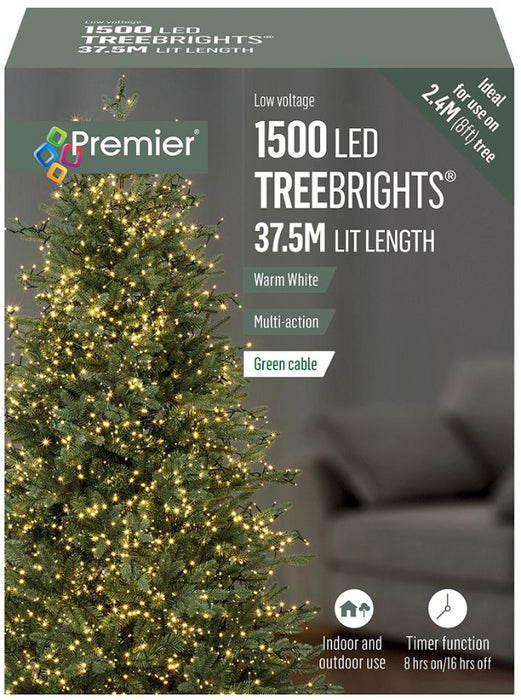 1500 LED Christmas Tree Lights with Timer, 37.5m