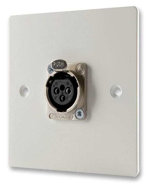 1-Gang Flush AV Wallplate with 3-Pin XLR Socket - Metal