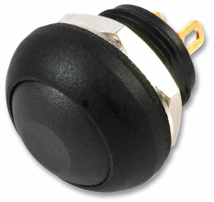 Switch, Pushbutton, IP67, Momentary, Round, Black