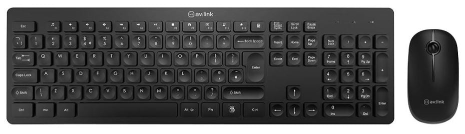 Wireless Keyboard & Mouse Deskset, Black
