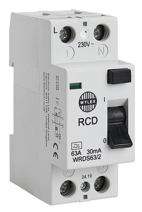 63A 2-Pole RCD, DC Sensitive, 30mA, Type A