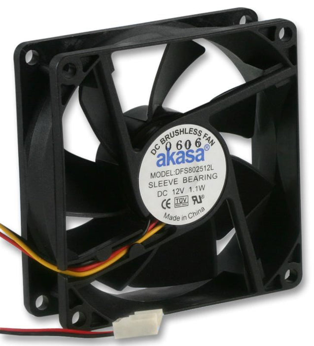 AKASA - 12V DC 3 Pin Computer Case Fan - 80 x 80 x 25mm