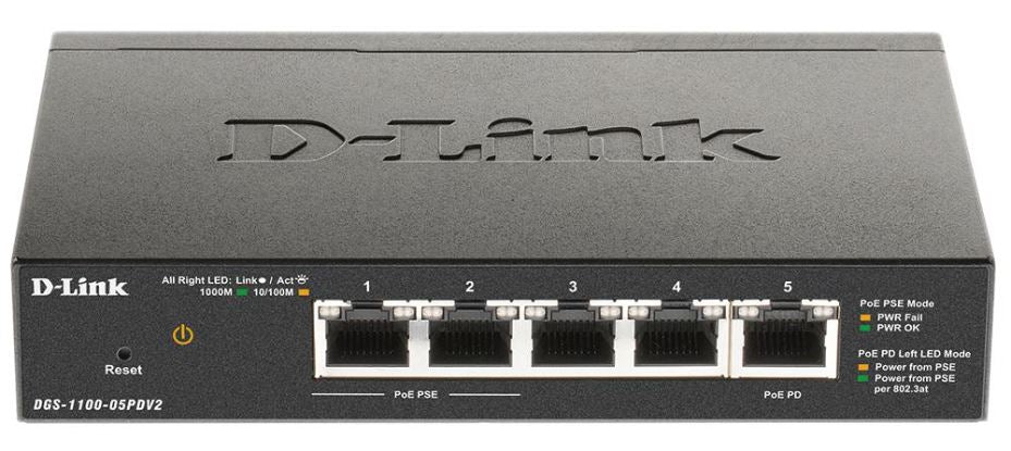 5 Port Gigabit PoE-Powered Smart Managed Desktop Switch