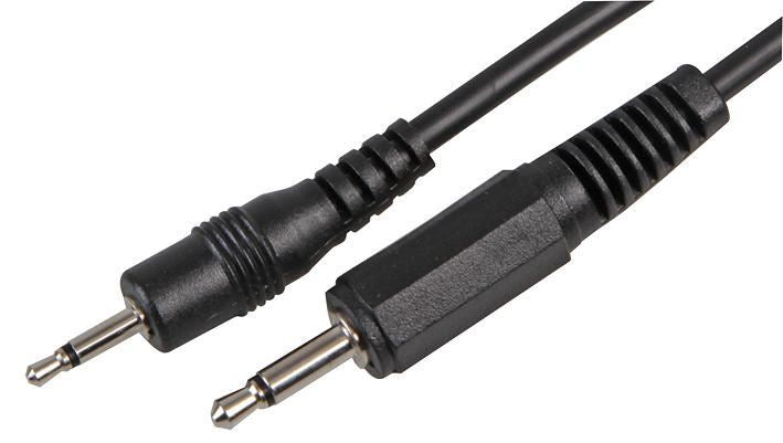 3.5mm Mono Jack Plug to 2.5mm Mono Jack Plug Lead, 1.5m Black