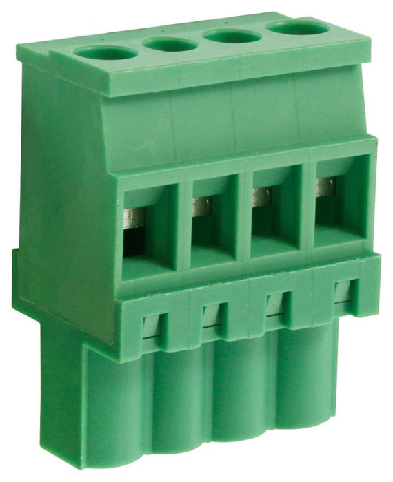 5mm Vertical Pluggable Rising Clamp Terminal Block, 4-Pole, 15A