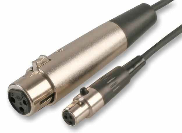 3 Pin XLR Female to Mini XLR Female Lead, 1.5m Black