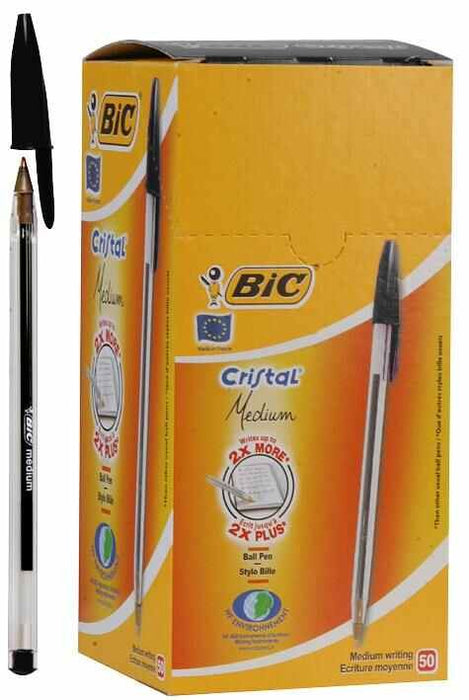 Medium Tip Cristal Ballpoint Pens - Pack of 50