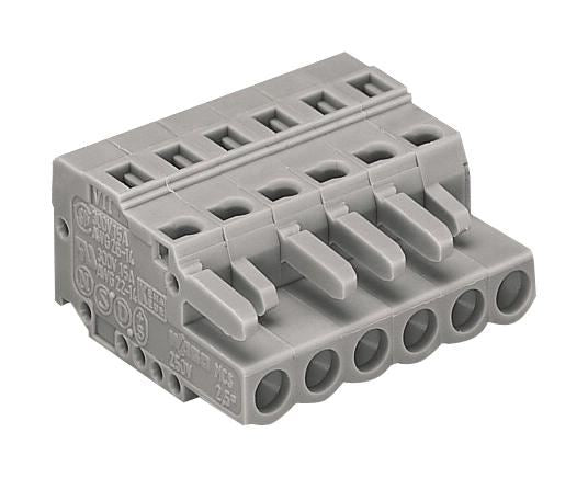 Pluggable Terminal Socket Connector with CAGE CLAMP Actuation 5mm Pitch Grey