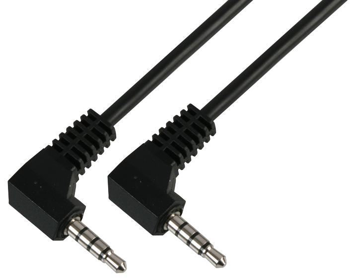 3.5mm 4 Pole Jack Plug to Plug Lead - Black