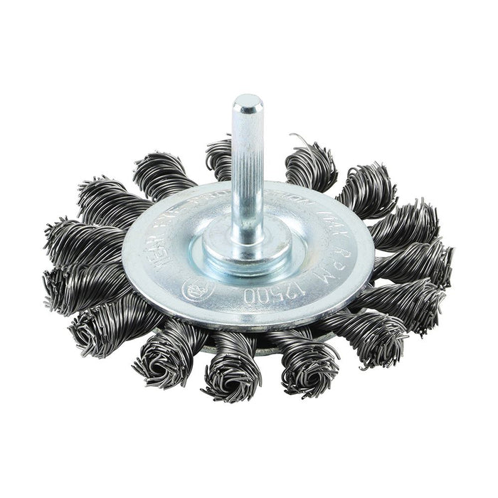 Drill Wheel Brush - Twisted Knot Steel Wire (Size 75mm - 1 Each)