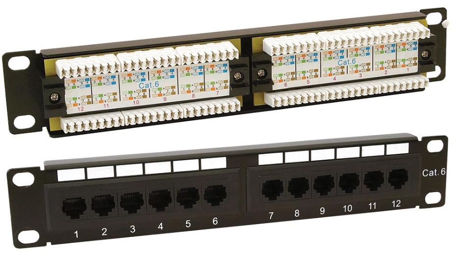 10" 1U Rack Mount 12 Port Cat6 Patch Panel