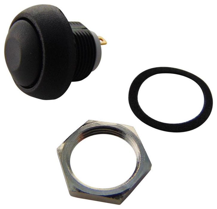 Pushbutton, Plastic, Solder, Black