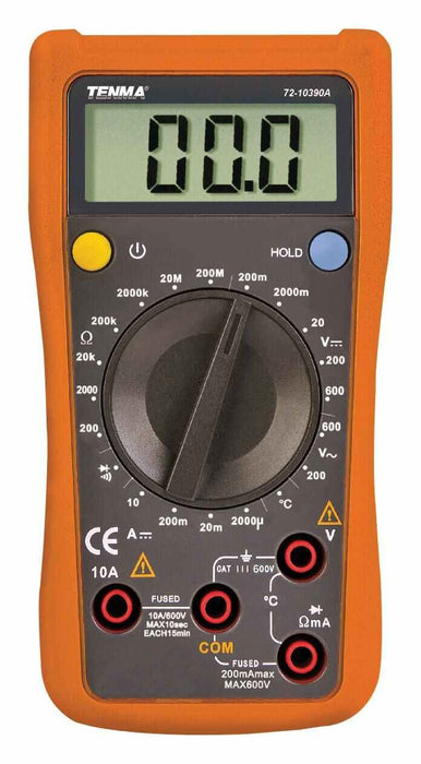 TENMA 600V AC/DC Manual Ranging Digital Multimeter with Temperature Measurement