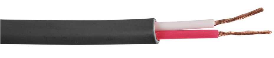 2-Core Unscreened Speaker Cable, 24/0.20mm, Black, 100m