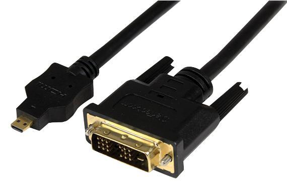 Micro HDMI Male to DVI-D Male Lead - Black