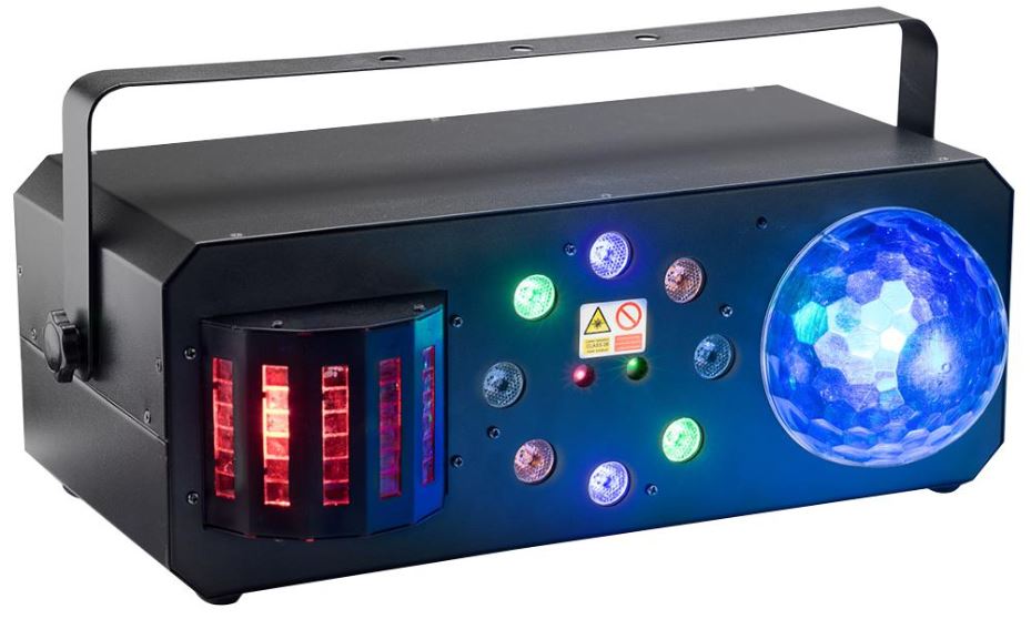 LED 4-in-1 Multi-FX with Lasers, Derby, Wash & Discoball
