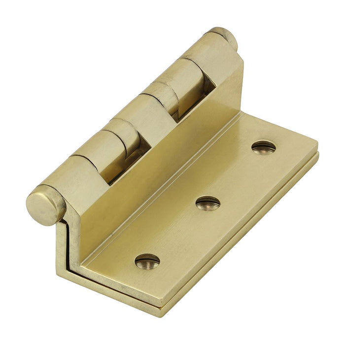 Cranked Ball Race Hinges - Solid Brass - Polished Brass (Size 64 x 55 - 2 Pieces)