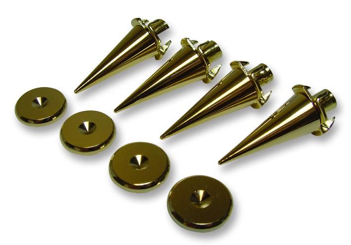 Extra Slim Speaker Spikes - Gold (4 Pack)