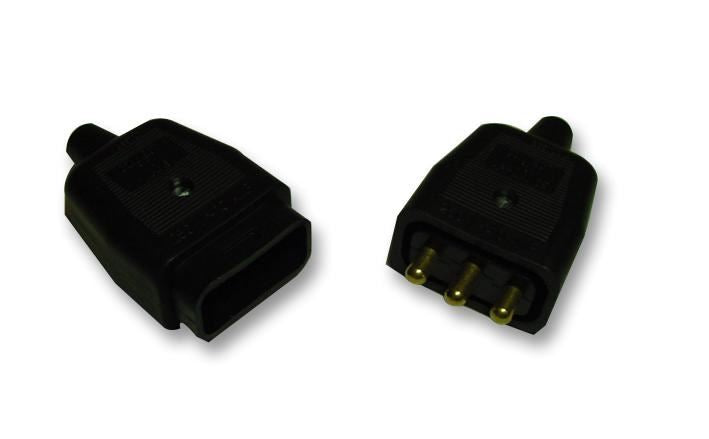 10A Rewireable 3-Pin Plug & Socket In-Line Power Connector