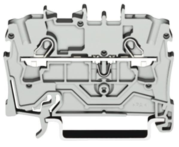 2 Way 32A 800V DIN Rail Mount Terminal Block, 20-10AWG, 4mm² - Grey