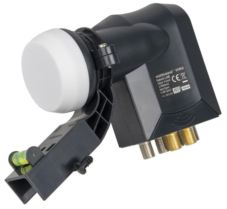 Hybrid 6 Output Wideband LNB with Clamp - SKY HD / Q Compatible
