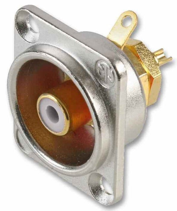 Phono Socket, D Shell, White