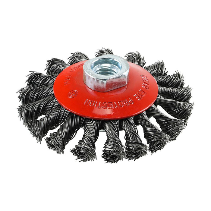 Angle Grinder Bevel Brush - Twisted Knot Steel Wire (Size 100mm - 1 Each)