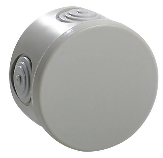 IP54 Polystyrene Round Junction Box Enclosure with Conical Cable Entries - 84x84x50mm