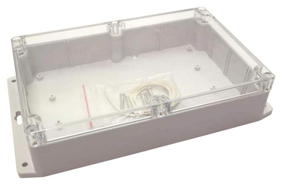 IP65 Polycarbonate Enclosure with Flanges, Clear Lid