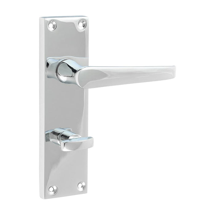 Victorian Straight Bathroom Handles - Polished Chrome (Size 152 x 43 - 2 Pieces)