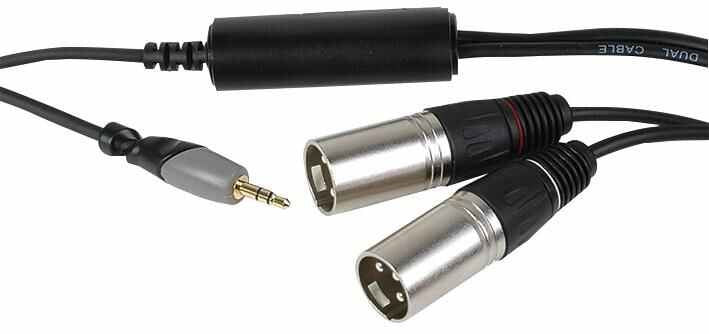 Ground Loop Isolator - 3.5mm Stereo Jack Plug To 2x XLR Plugs