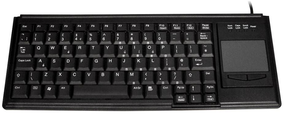 15KV ESD Rated Mini USB Keyboard with Touchpad, Black