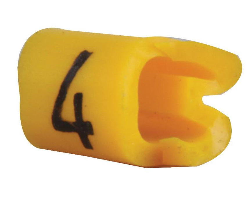 Z Type Cable Marker, 4, Chevron Cut, Yellow, 2.5-4.0mm, Reel of 1000