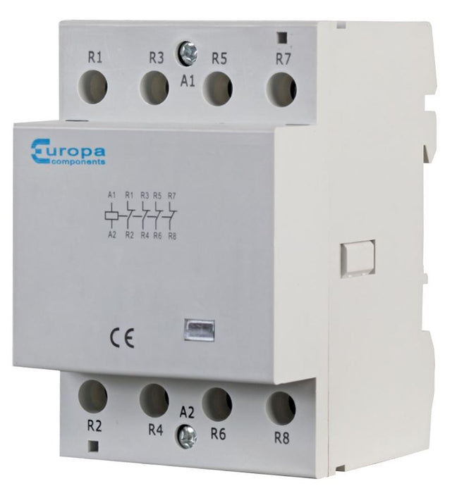 4 Pole Modular DIN Rail Contactor, 40A, N/O, 230V