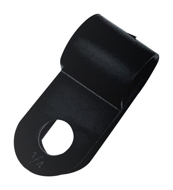 P-Clip Cable Clamps, 3.2mm, Black, Pack of 100