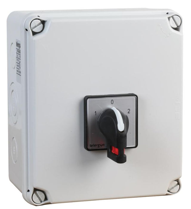 32A 2 Pole Enclosed Changeover Switch, IP65