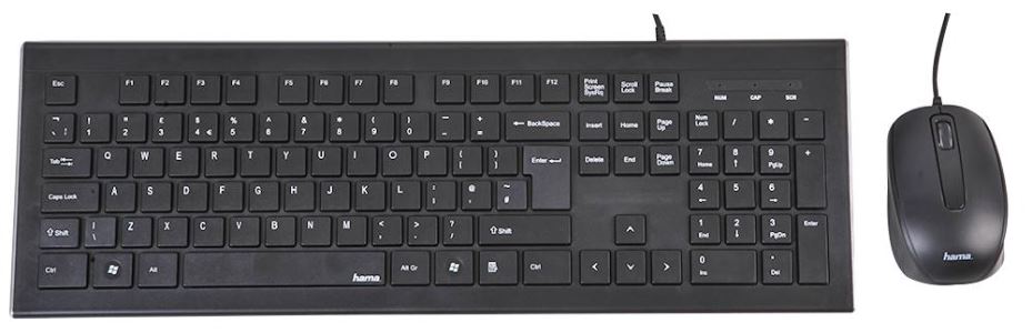 Cortino Wired USB Keyboard & Mouse Deskset, Black