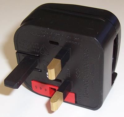 European Schuko to UK Converter Plug, Black