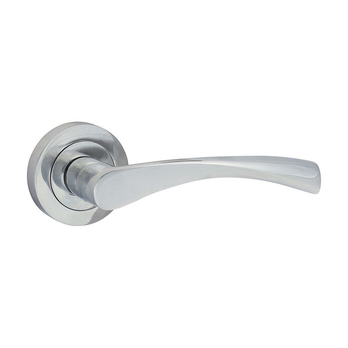 Edleston Lever On Rose Handles - Polished Chrome (Size 51mm - 2 Pieces)