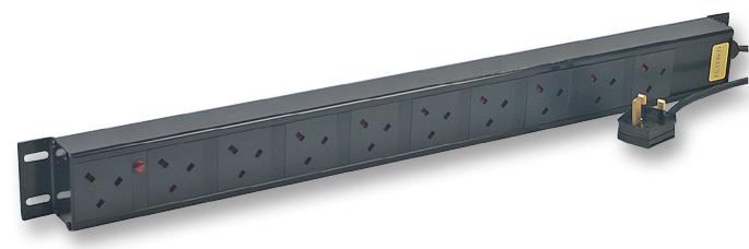 10 Way Filtered UK PDU - Vertical Rack Mount